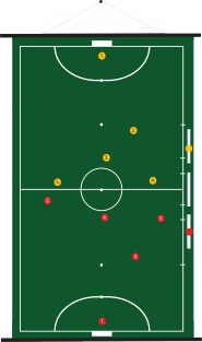 74 x 100 cm - Oprolbaar magnetisch coachbord futsal